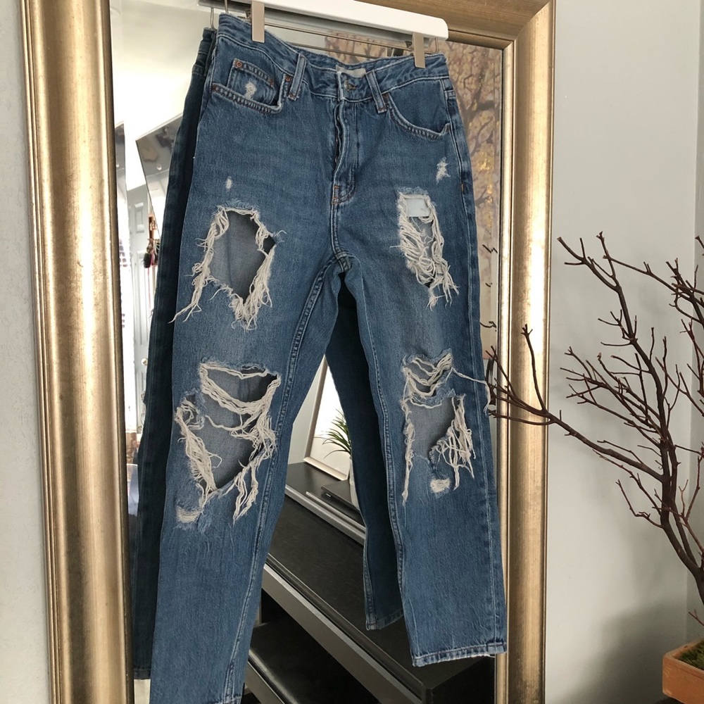 Topshop Hayden Distressed straight leg Jean